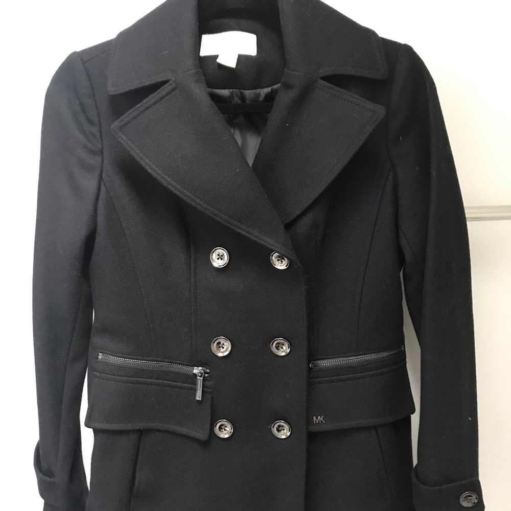 Michael Kors black Pea coat Xs